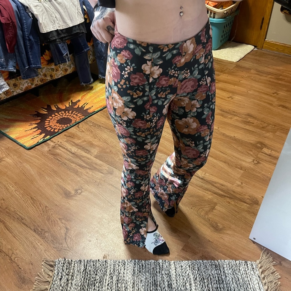 Floral Flare Dress Pants